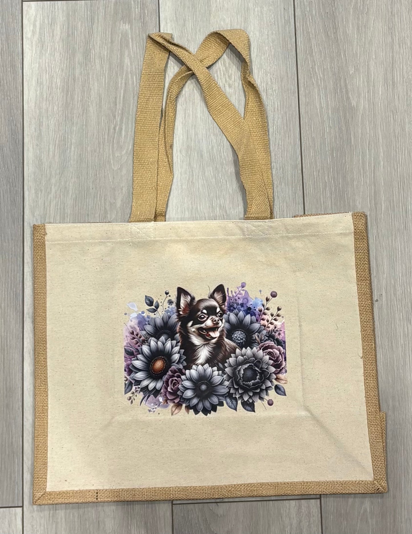 Personalised tote bag with chihuahua