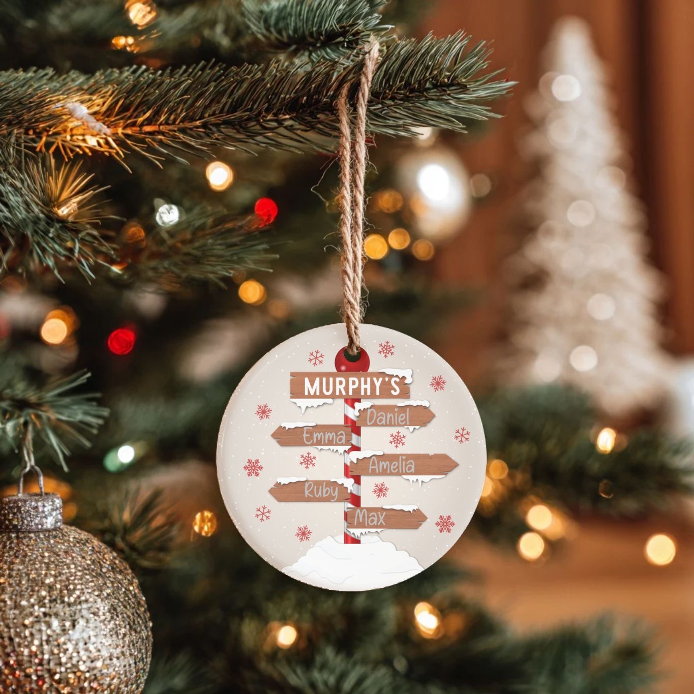 Personalised Christmas Family Tree Bauble Ornament
