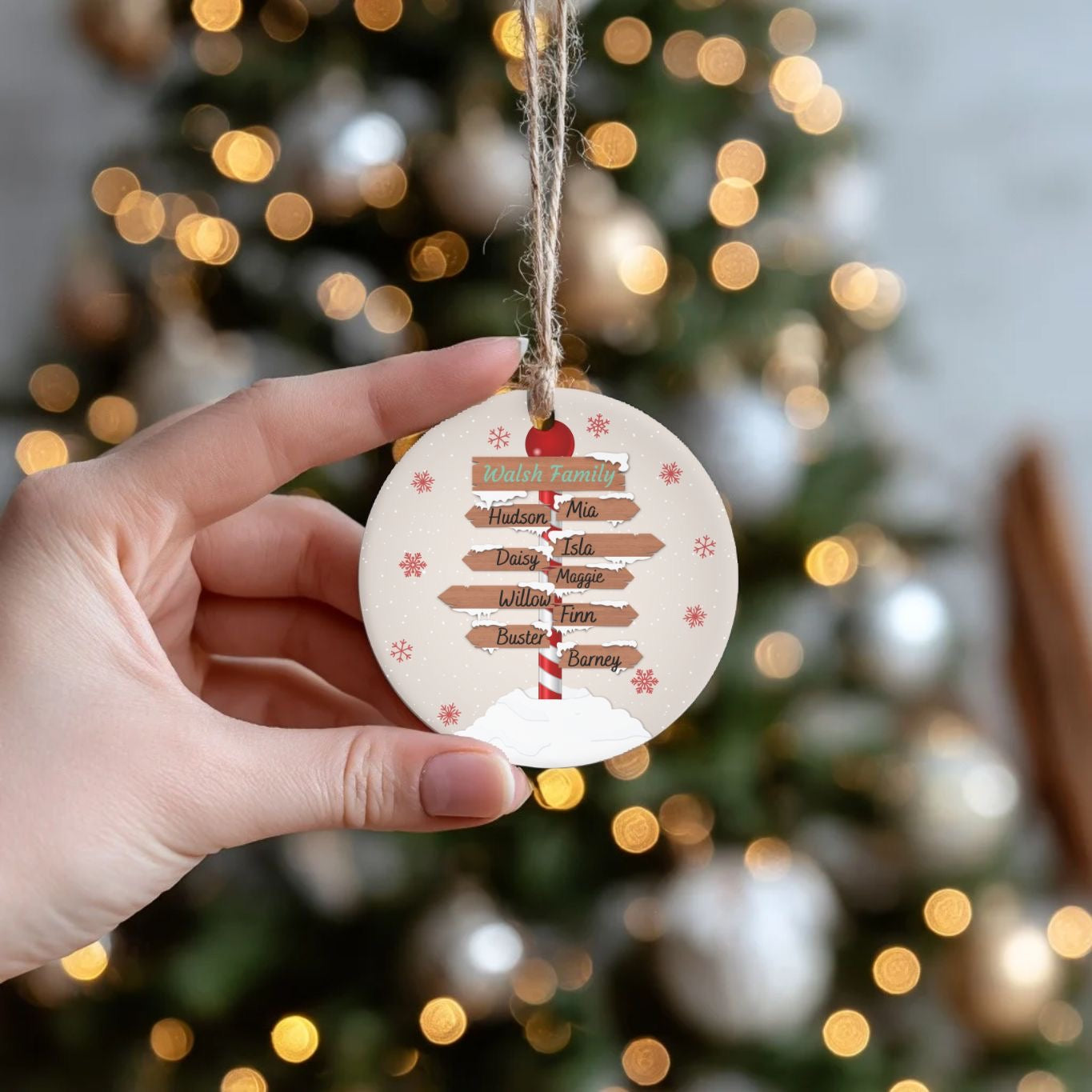 Personalised Christmas Family Tree Bauble Ornament