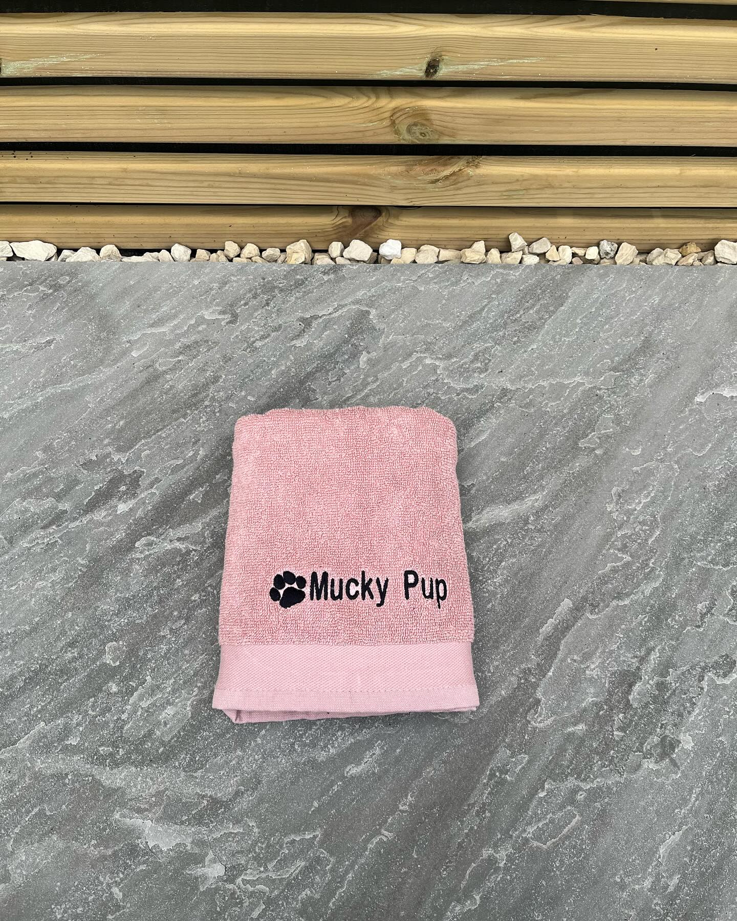 Personalised 'Mucky Pup' Embroidered Pet Towel