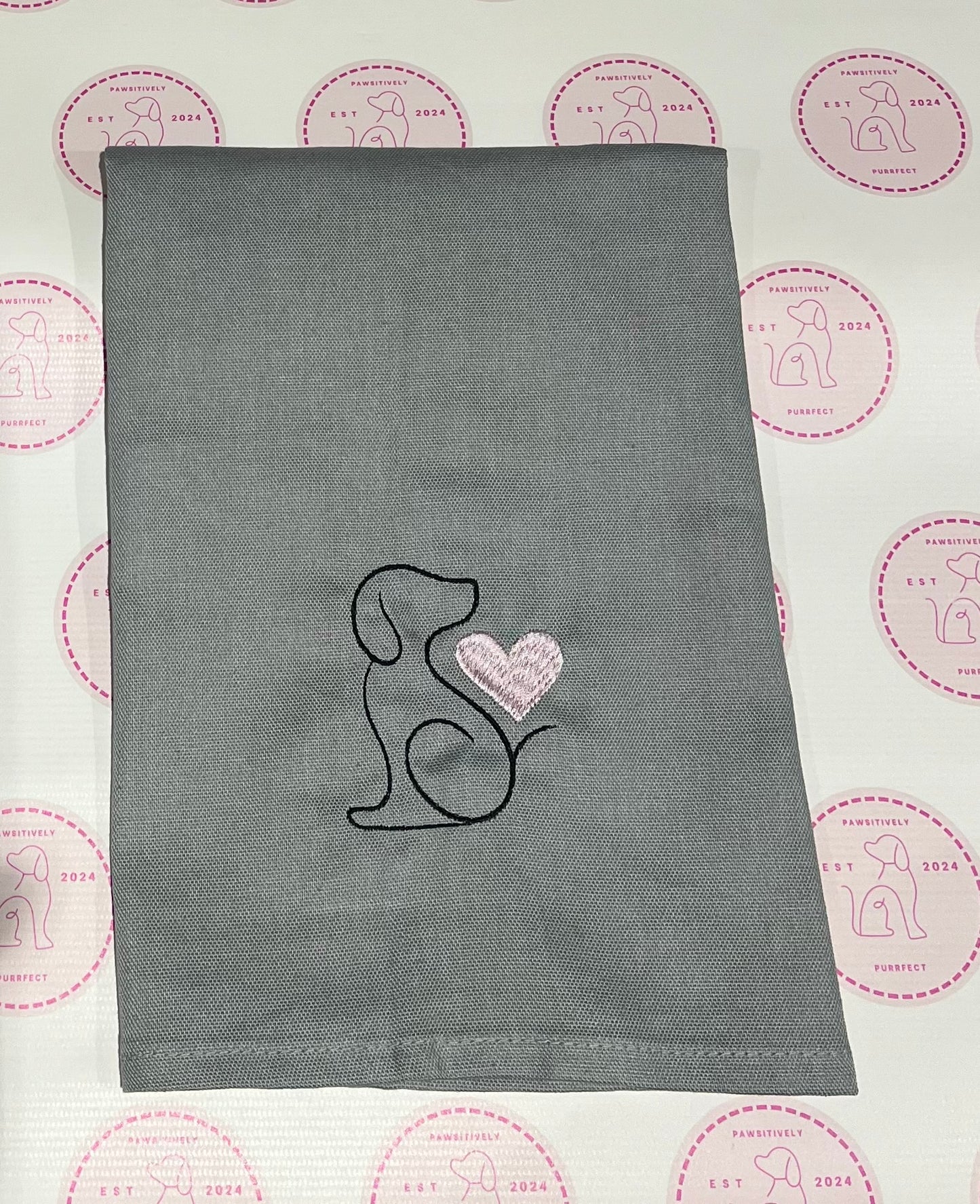 Embroidered Pet Themed Tea Towel