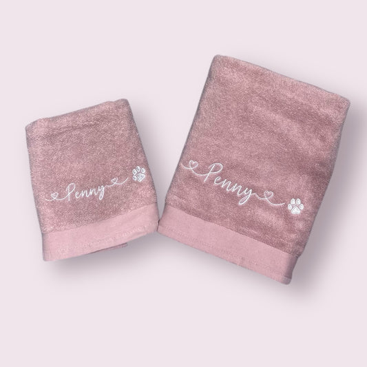 Embroidered Personalised Pet Towel | Bundle