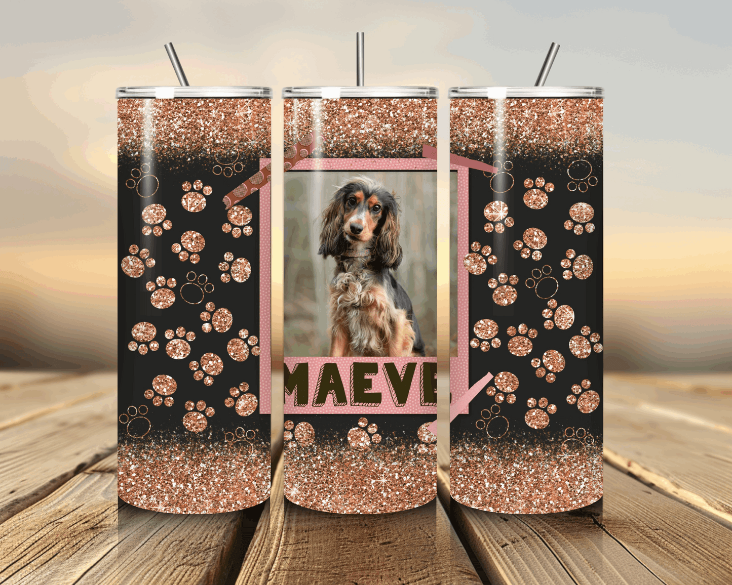 Custom pet photo thermal stainless steel tumbler