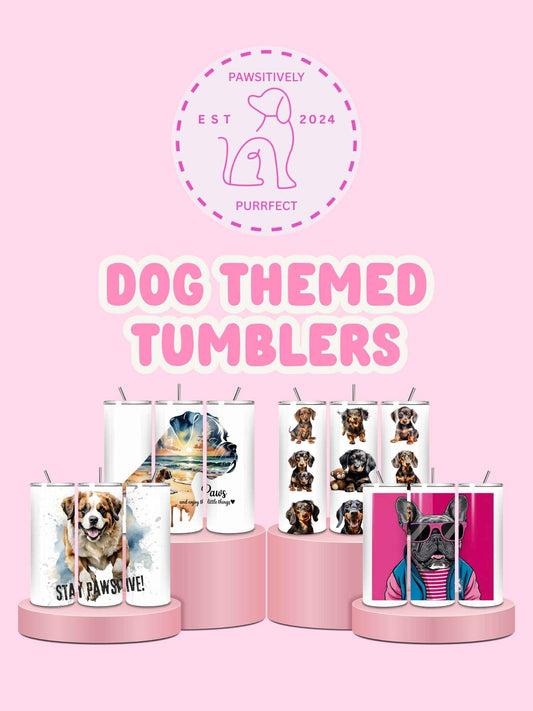 Dog themed 20oz thermal stainless steel tumbler
