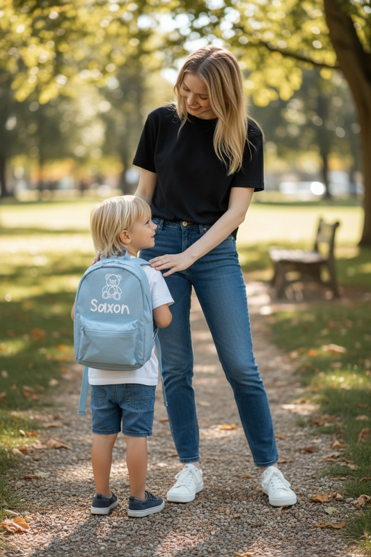 Personalised children's pet themed backpack with custom name