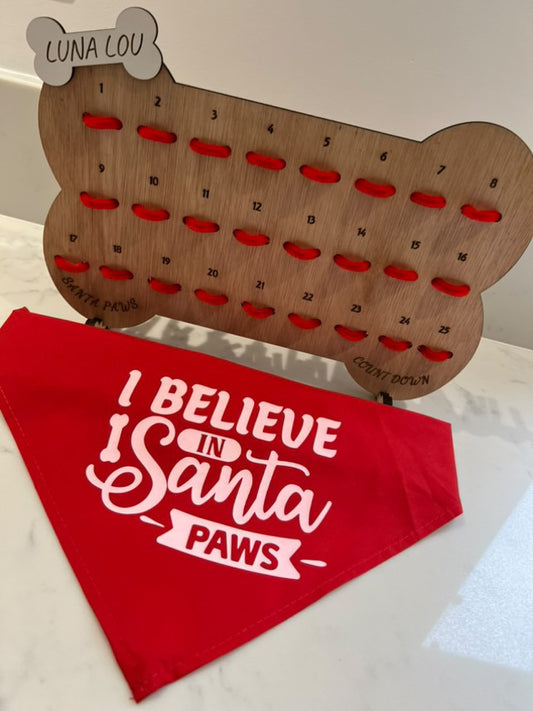 Personalised Christmas pet advent calendar with dog's name