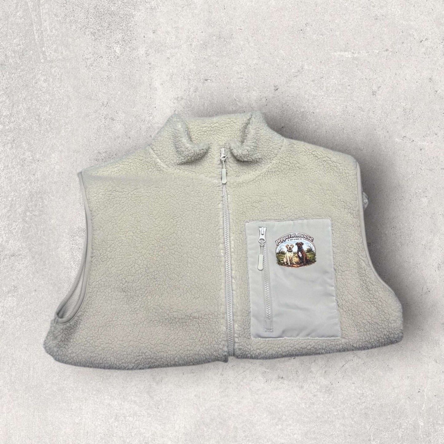 Personalised Borg fleece workwear gilet with business logo