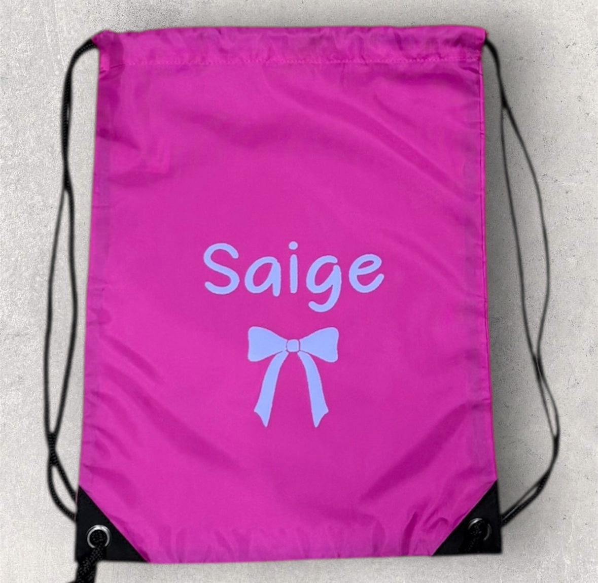 Personalised Kids Swim Pump School Drawstring Bag