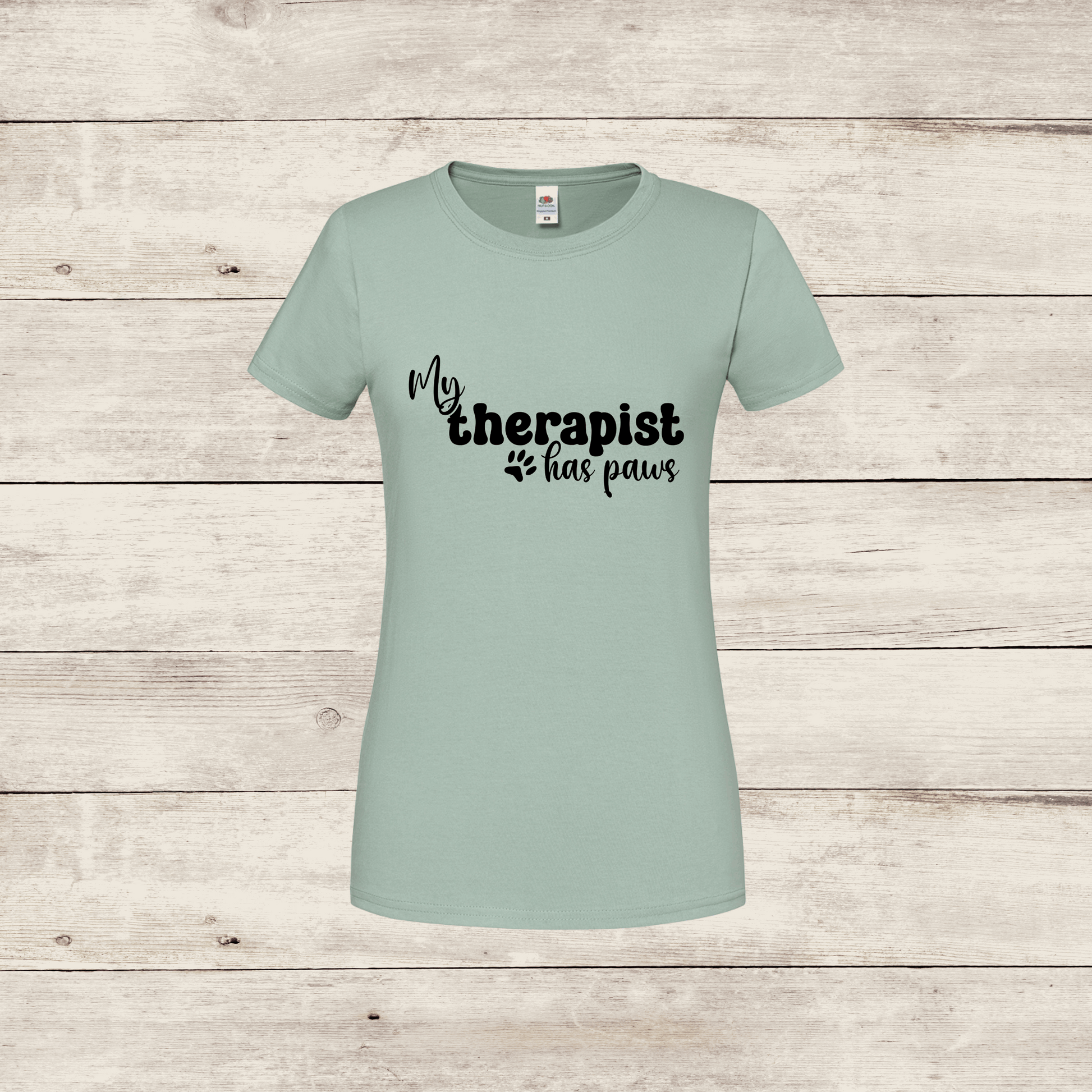 t shirt with my therapist has paws in black