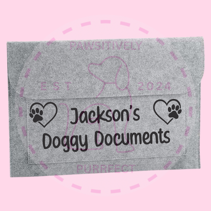 Personalised Pet Themed Document Wallet
