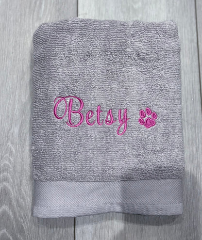 Embroidered Personalised Pet Towel - 2 Sizes Available