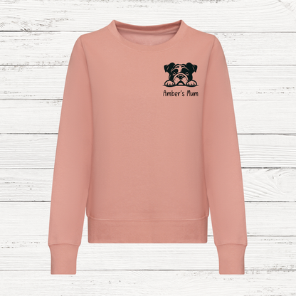 Personalised Peeking Dog Womens Sweatshirt