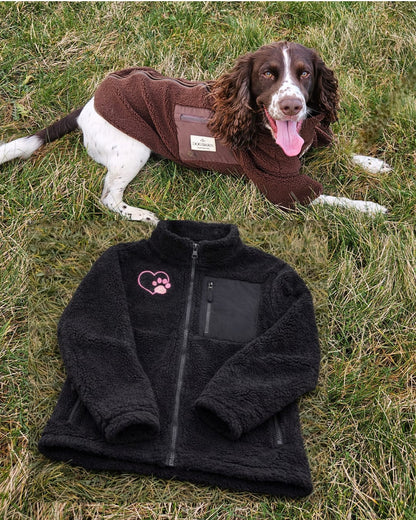 Embroidered Unisex Borg Fleece Zipped Jacket