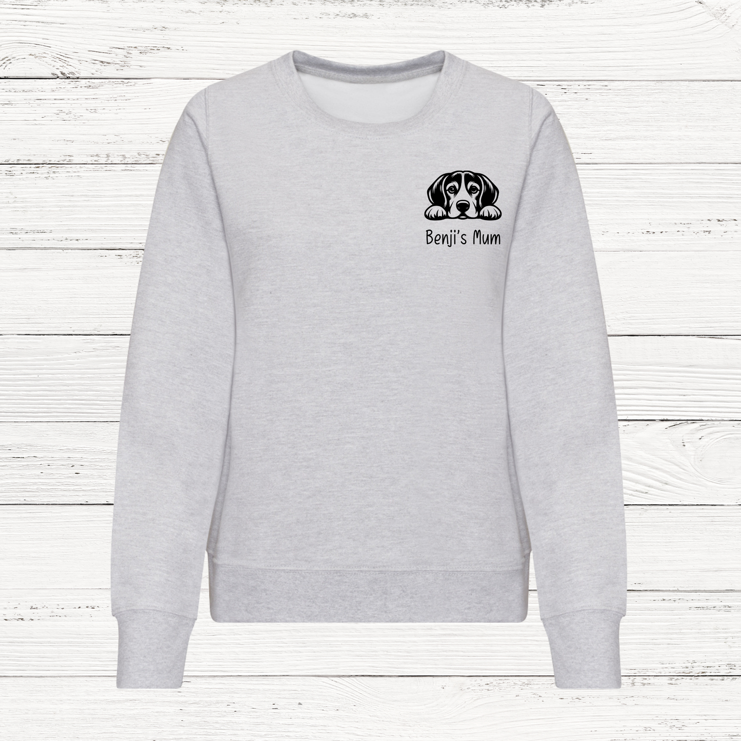 Personalised Peeking Dog Womens Sweatshirt