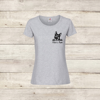 Personalised Peeking Dog Womens T-Shirt