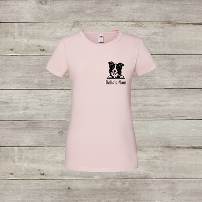 Personalised Peeking Dog Womens T-Shirt