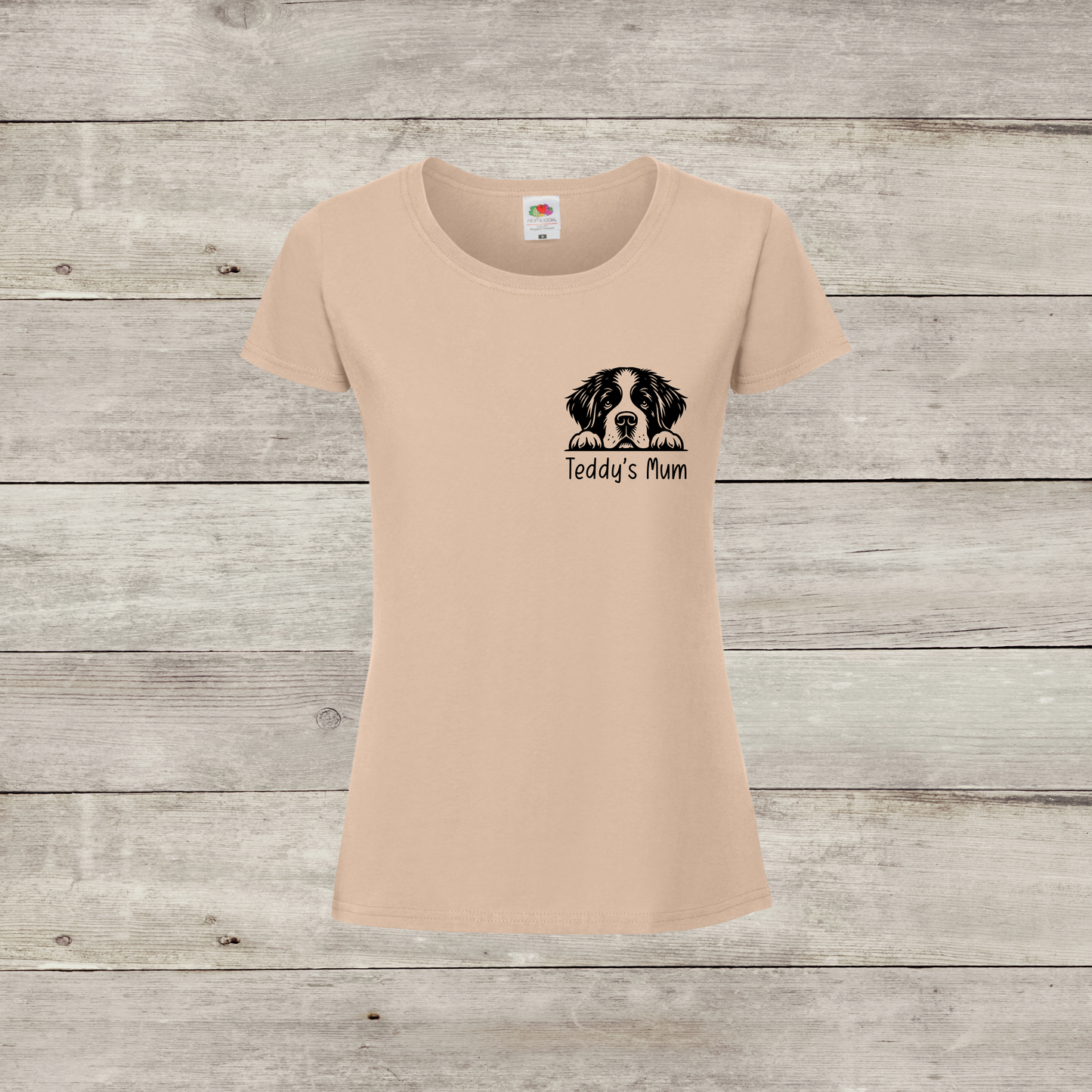Personalised Peeking Dog Womens T-Shirt