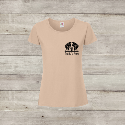 Personalised Peeking Dog Womens T-Shirt