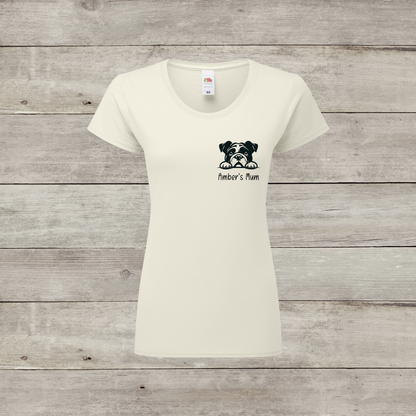Personalised Peeking Dog Womens T-Shirt