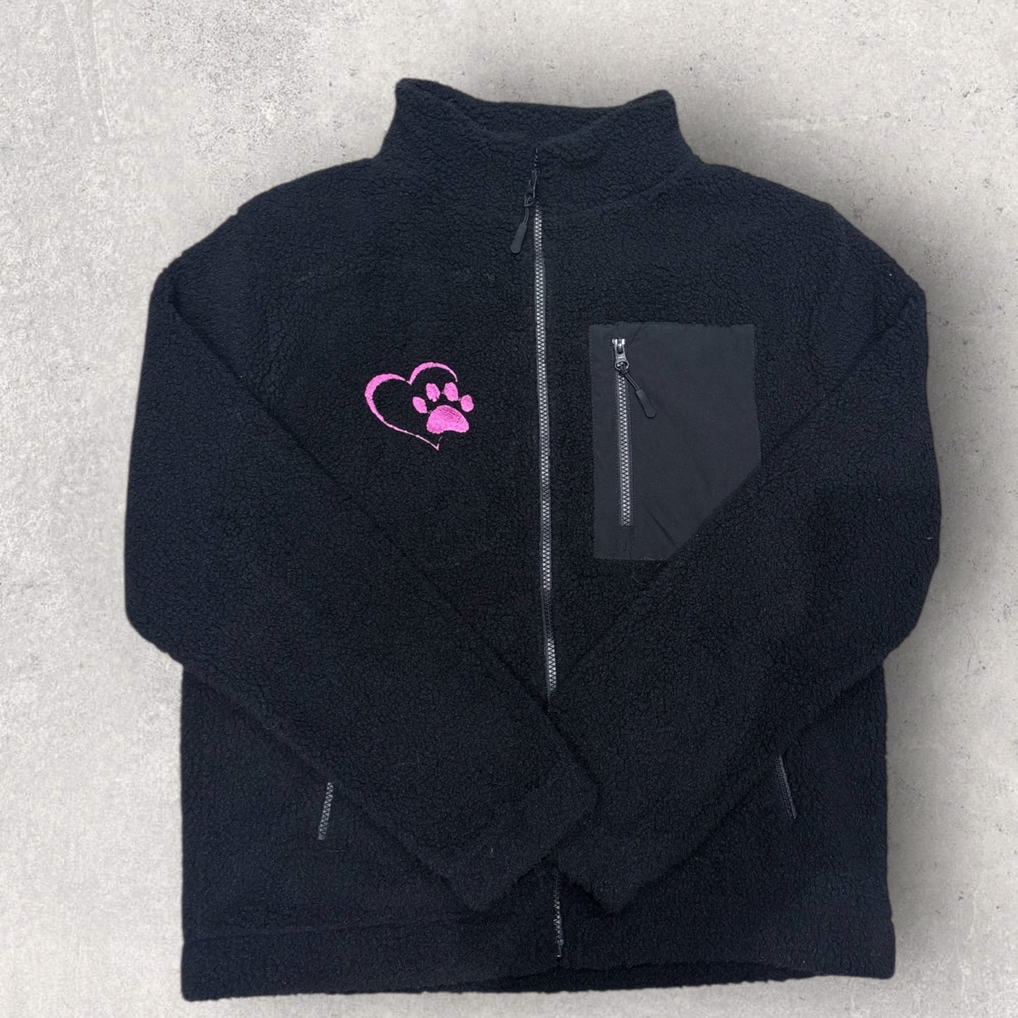 Embroidered Unisex Borg Fleece Zipped Jacket