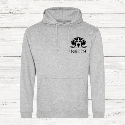Personalised Peeking Dog Unisex Hoodie