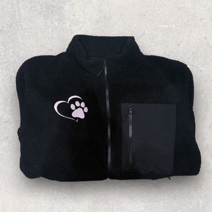 Embroidered Unisex Borg Fleece Zipped Jacket