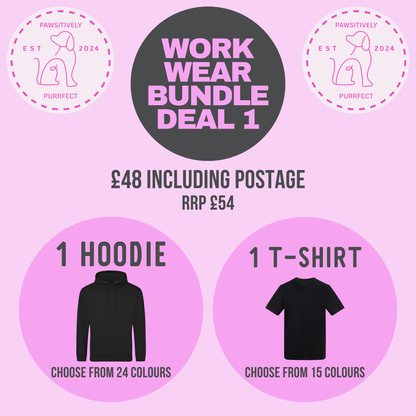 Pet Professionals Business Workwear Uniforms| Hoodie x 1 & T Shirt x 1 | FREE POSTAGE