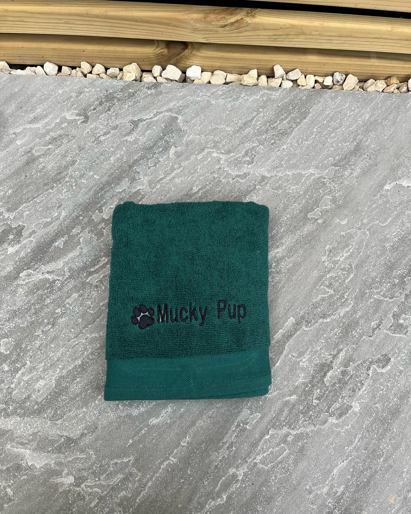 Personalised 'Mucky Pup' Embroidered Pet Towel
