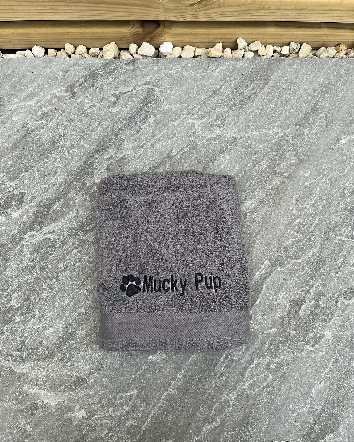 Personalised 'Mucky Pup' Embroidered Pet Towel