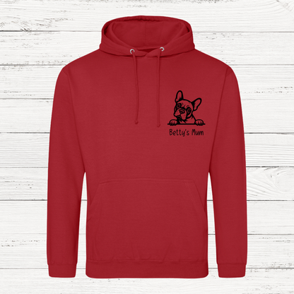 Personalised Peeking Dog Unisex Hoodie