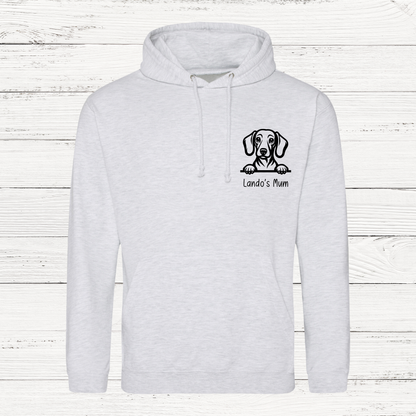 Personalised Peeking Dog Unisex Hoodie