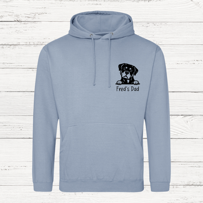 Personalised Peeking Dog Unisex Hoodie