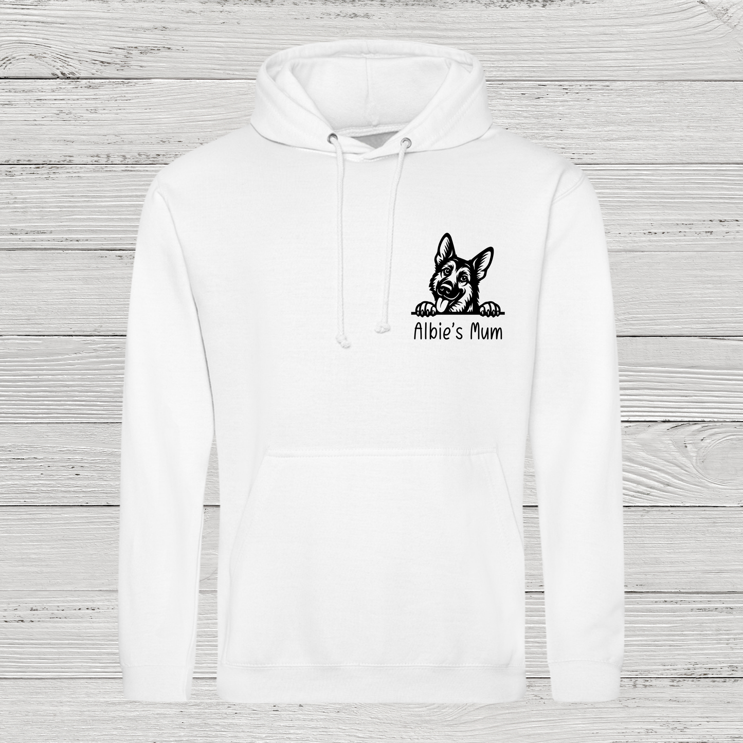 Personalised Peeking Dog Unisex Hoodie