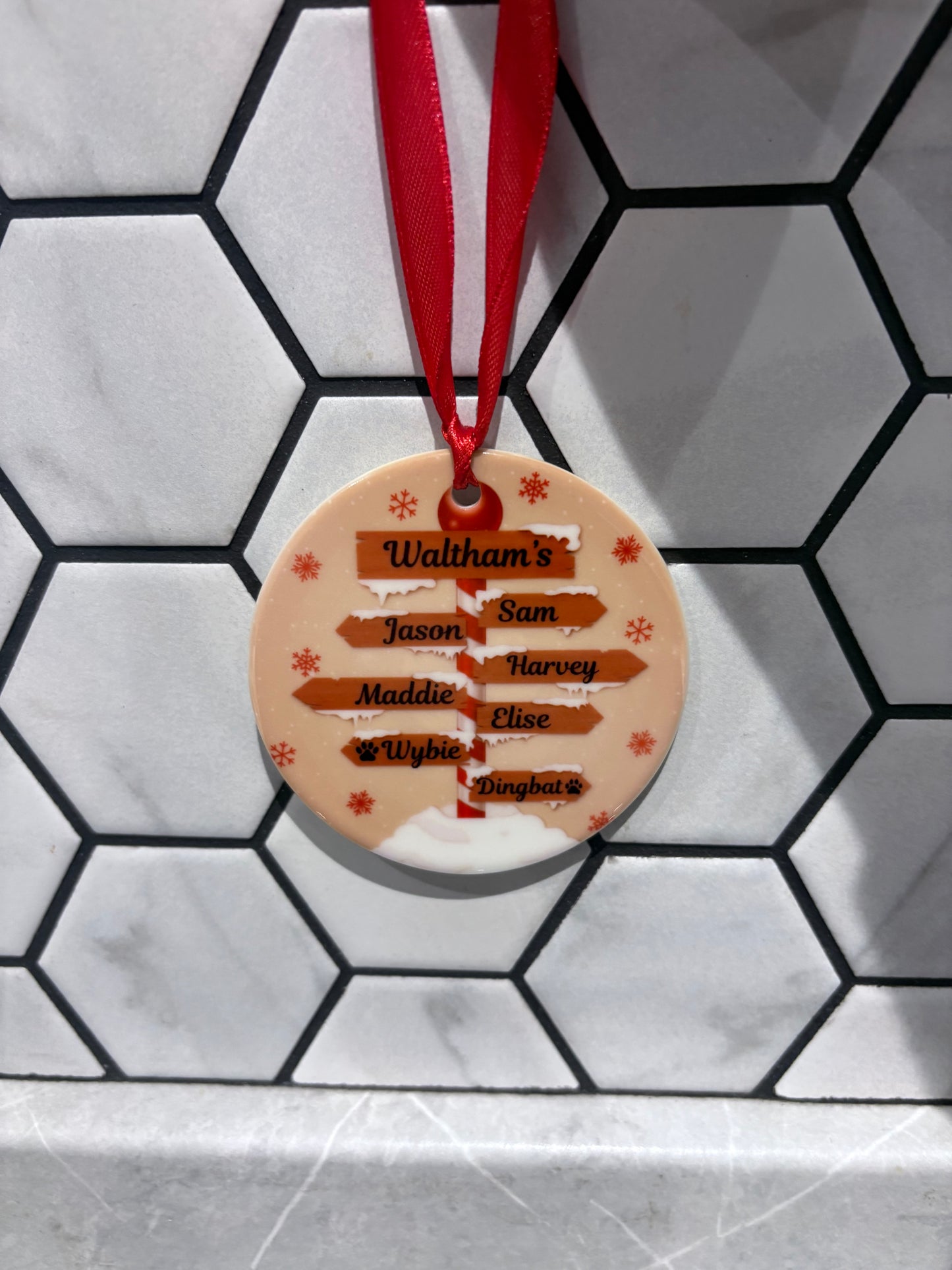 Personalised Christmas Family Tree Bauble Ornament