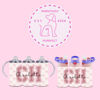 Personalised Bows Thermal Stainless Steel Tumbler 12oz | Gifts For Kids |