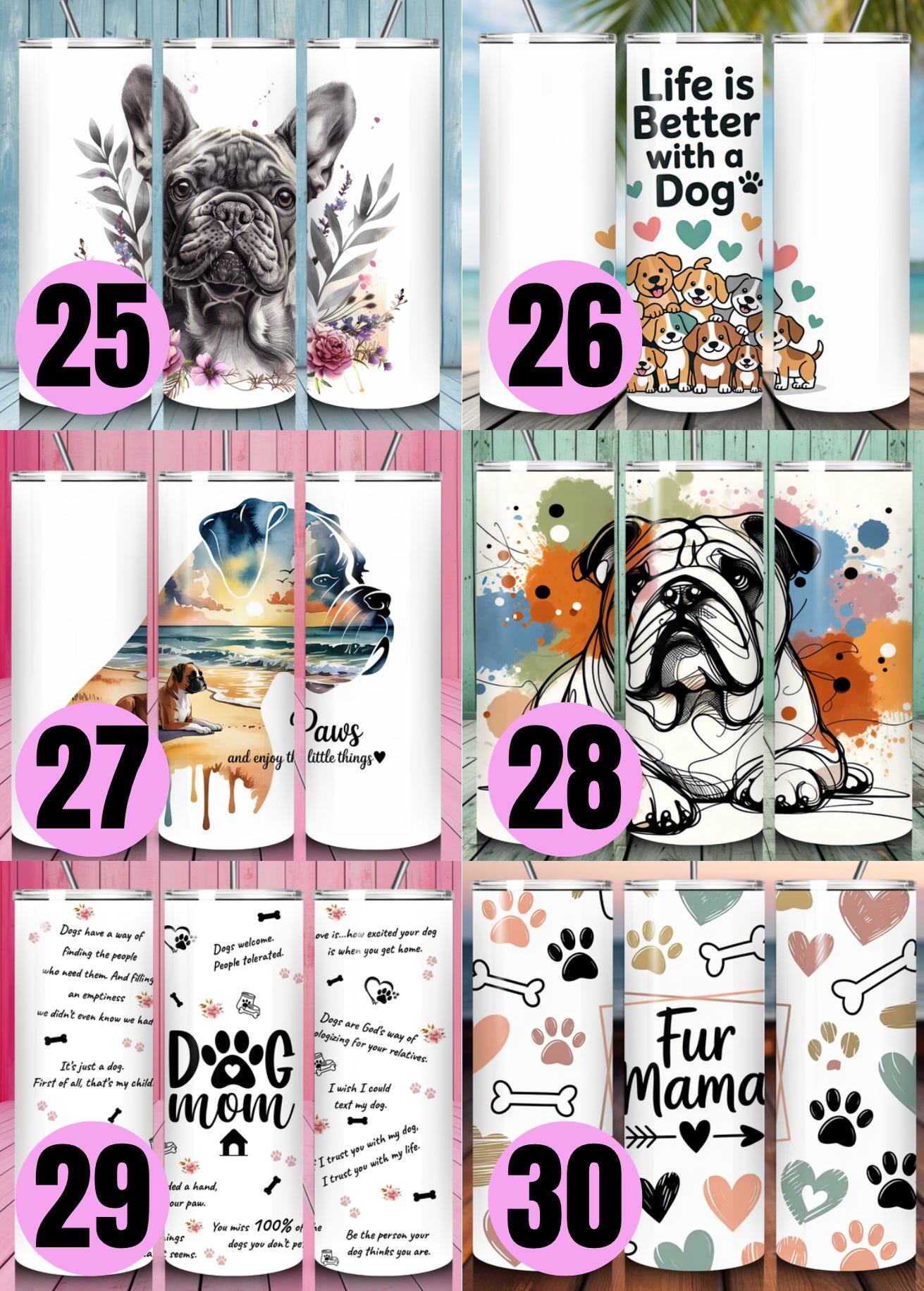 Pet Themed Thermal Stainless Steel Tumbler 20oz - Dogs | Pet Gifts For Humans | Choose Design