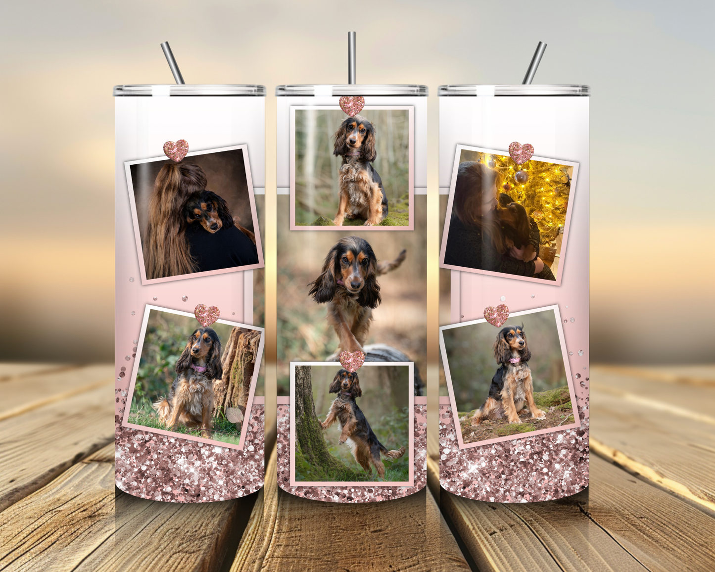 Personalised Pet Photo Collage Thermal Stainless Steel Tumbler 20oz | Pet Gifts For Humans |