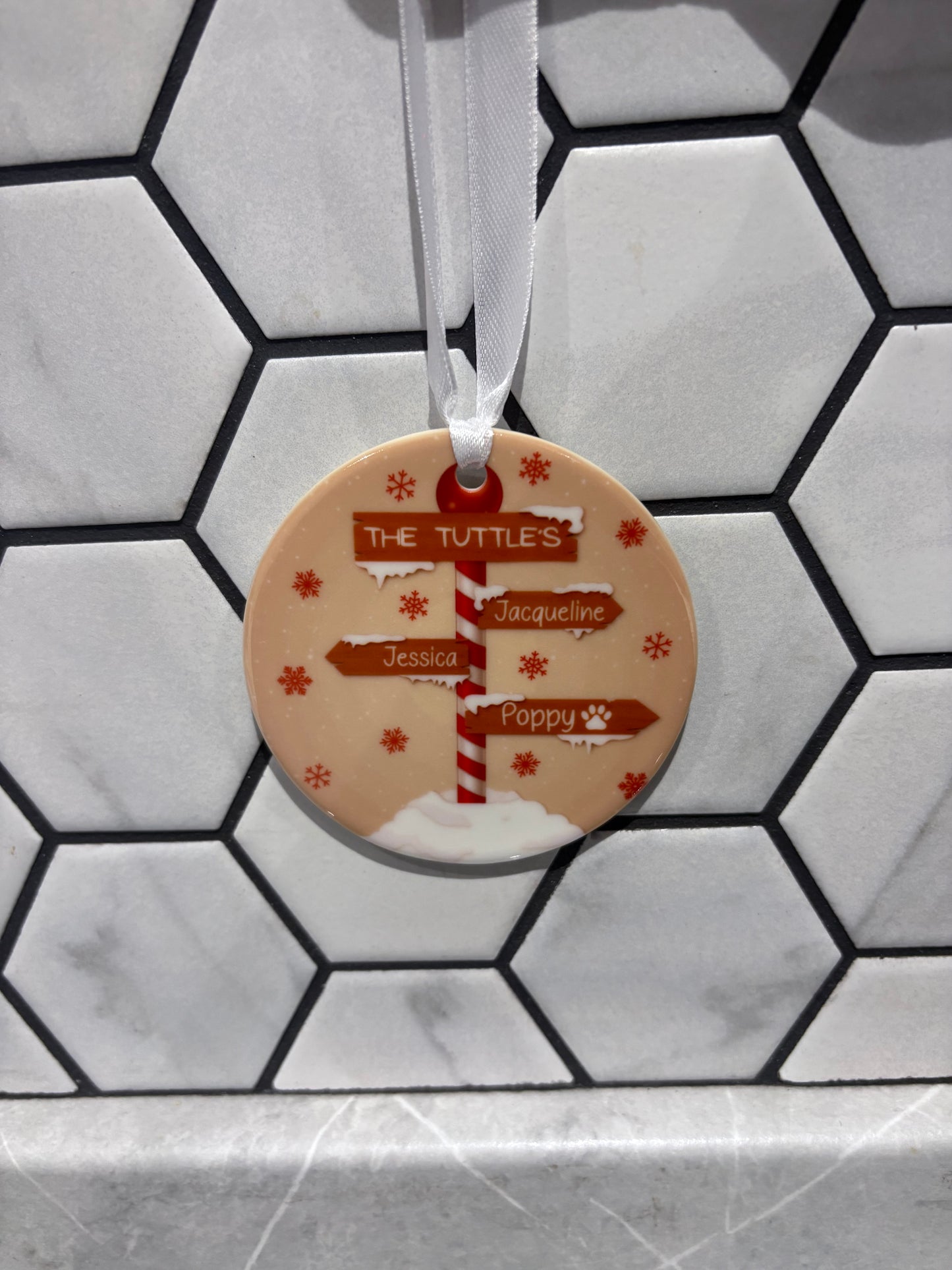 Personalised Christmas Family Tree Bauble Ornament