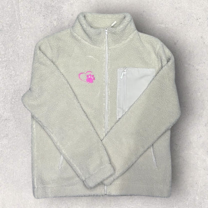 Embroidered Unisex Borg Fleece Zipped Jacket