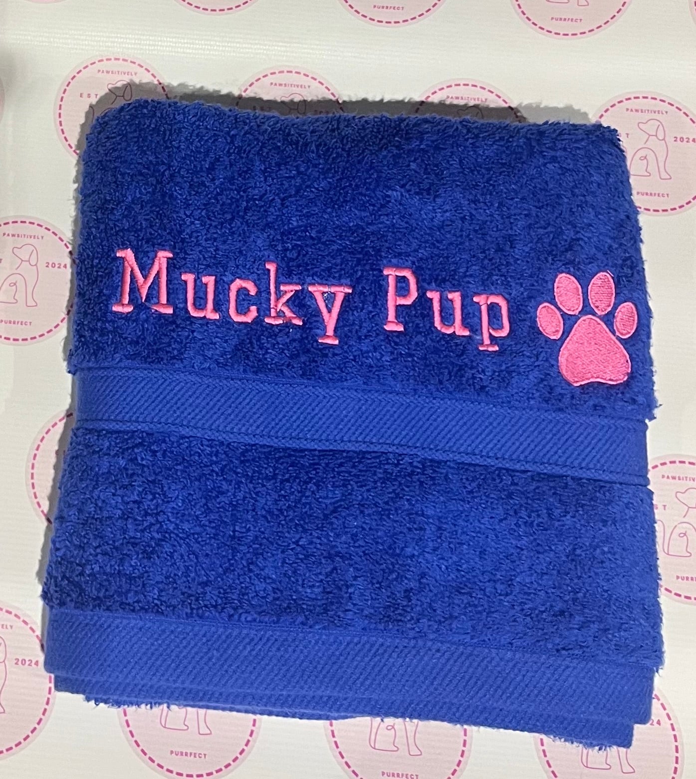 Personalised 'Mucky Pup' Embroidered Pet Towel