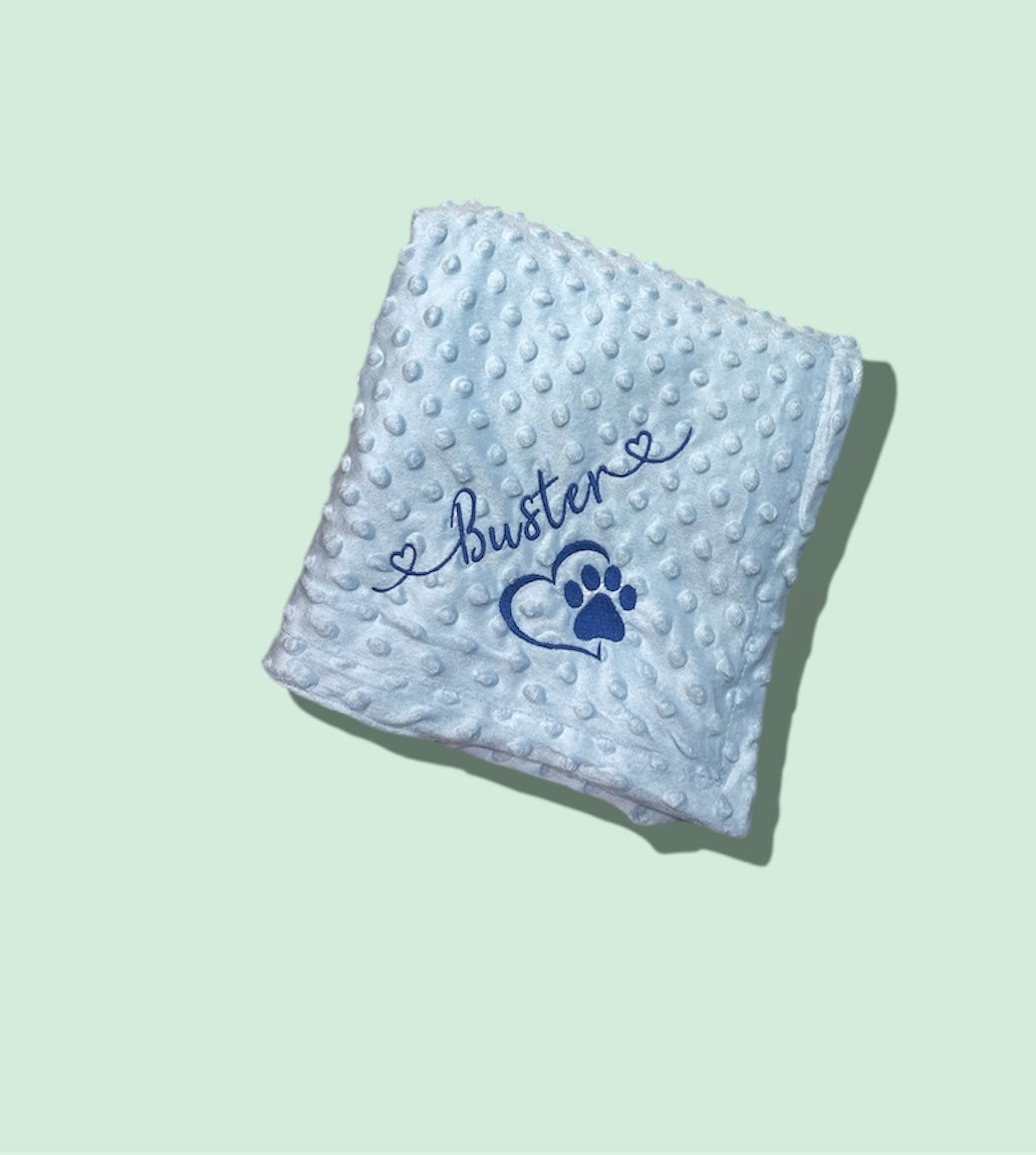 Embroidered Personalised Pet Blankets