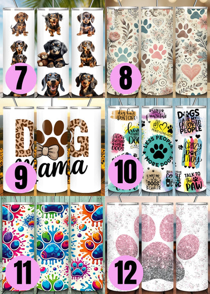 Pet Themed Thermal Stainless Steel Tumbler 20oz - Dogs | Pet Gifts For Humans | Choose Design