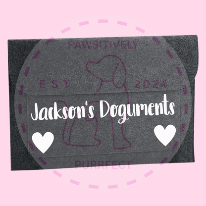 Personalised Pet Themed Document Wallet