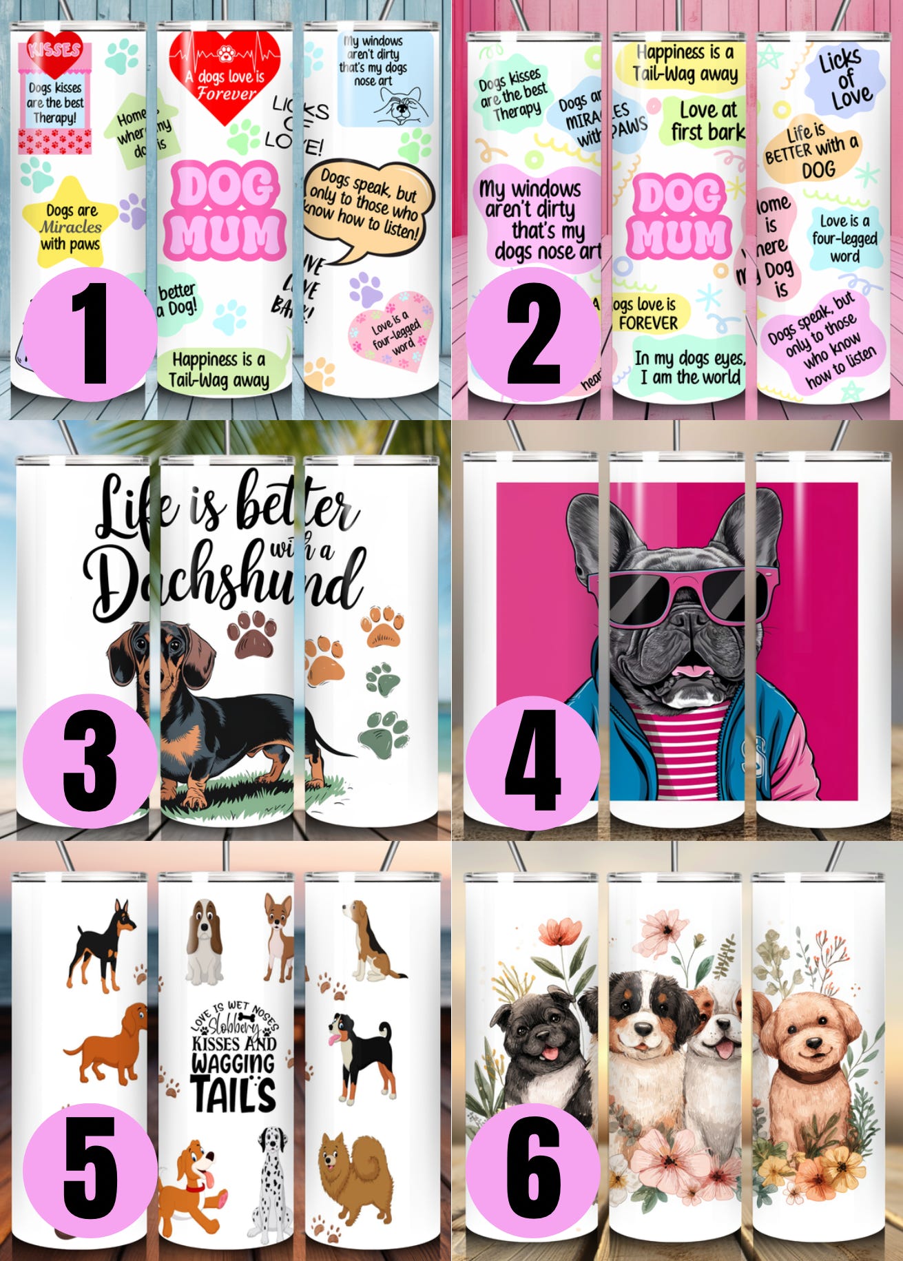 Pet Themed Thermal Stainless Steel Tumbler 20oz - Dogs | Pet Gifts For Humans | Choose Design