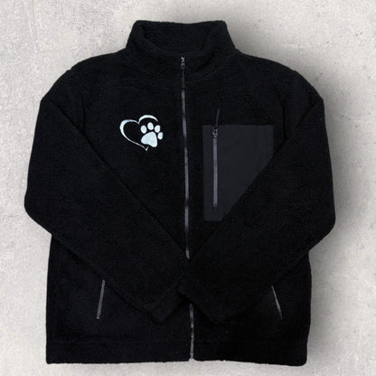 Embroidered Unisex Borg Fleece Zipped Jacket