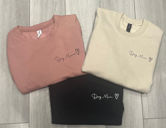 Womens Print 'Dog Mama' Sweatshirt - Dusty Pink - Medium