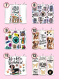 Collection of tumblers with dog-themed designs on a pink background