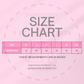 Size chart for ladies' clothing on a pink background with 'Pawsitively Purrfect' branding.