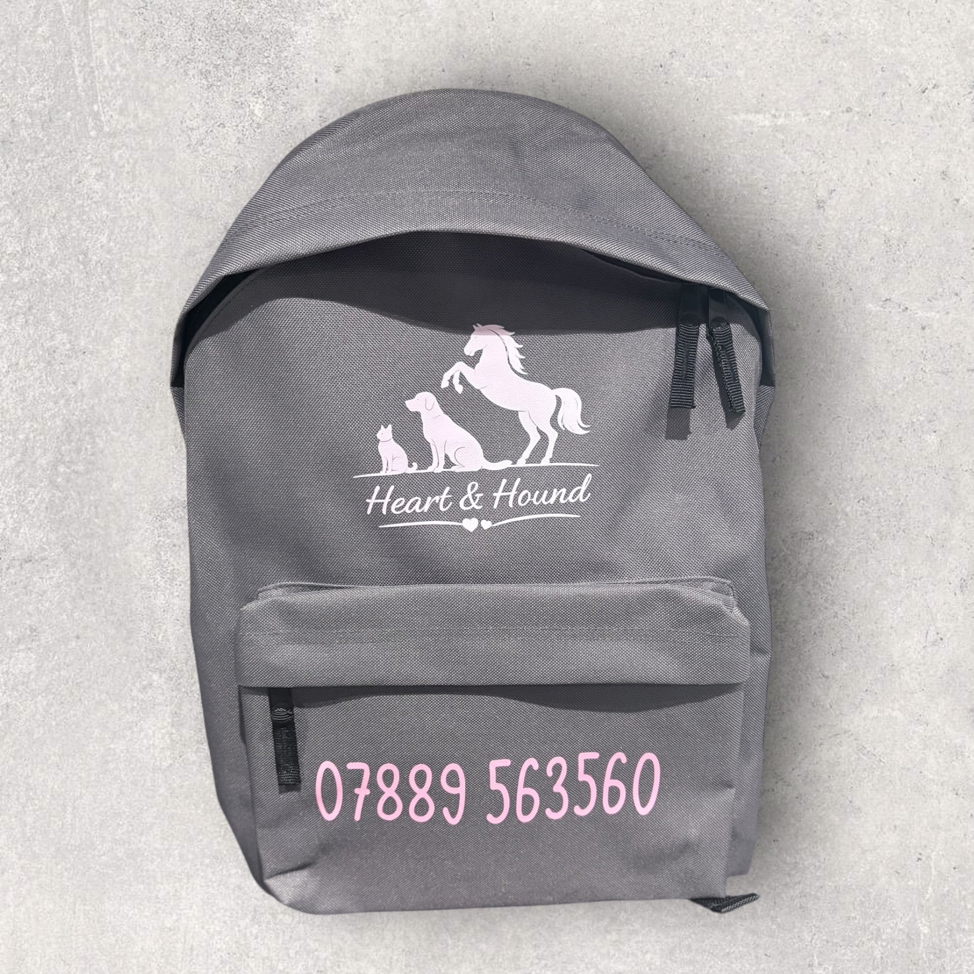 Personalised work backpack for dog walkers and pet professionals