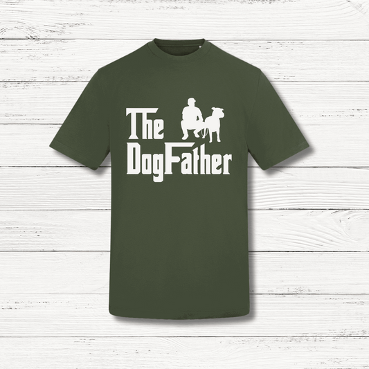 Green T-shirt with The Dog Father design